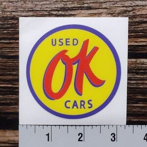 Chevy Chevrolet Used OK Cars sticker decal 3" diameter 海外 即決