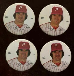 PETE ROSE BASEBALL GREAT 3" FULL COLOR BUTTONS 1980's (4 Buttons) FREE SHIPPING 海外 即決