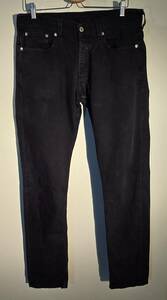 Men's unfaded stretch skinny black Levis 511 jeans 33 x 32 海外 即決