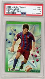 Lionel Messi 2005 Mundi Cromo Top Liga Foil Refractor PSA 8 #181 FC Barcelona 海外 即決