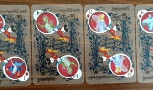 Mickey Mouse Transparent Plastic Deck Playing Cards Tinkerbell Genie EUC 海外 即決