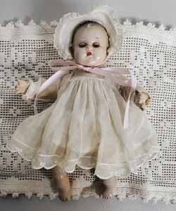 Vtg 30s Madame Alexander Soft Body Girl Baby Doll W/Brown Sleep Eyes 12" Blanket 海外 即決