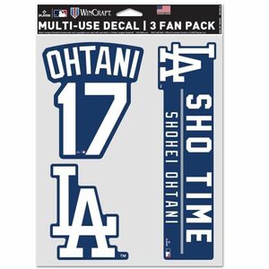 SHOHEI OHTANI LOS ANGELES DODGERS 3 PIECE MULTI-USE DECAL FAN PACK MLB LICENSED 海外 即決