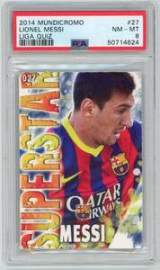 Lionel Messi 2013-14 Mundicromo Las Fichas Quiz la Liga PSA 8 Superstar #027 海外 即決