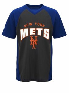 NWT Majestic Boy's New York Mets Bottom of the 9th Synthetic Tee Size L 海外 即決