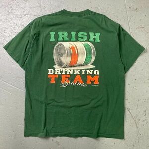 Vintage 90s Irish Drinking Team Funny Graphic T-Shirt 海外 即決