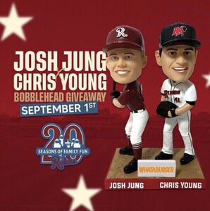 Josh Jung Chris Young Texas Rangers 2023 Frisco Roughriders DUAL Bobblehead SGA 海外 即決