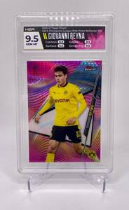 2021 Giovanni Reyna Topps Finest Pink X-fractor Borussia Dortmund 5/125 HGA 9.5 海外 即決