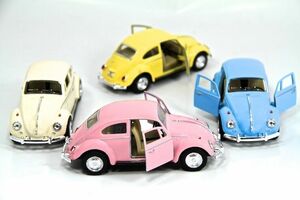 4PC SET: 5" Kinsmart 1967 VW Volkswagen Beetle Diecast Model Toy Car 1:32 Pastel 海外 即決