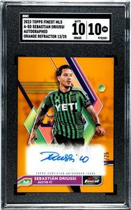 Sebastian Driussi 2023 Topps Finest MLS Orange Refractor Auto /25 SGC 10/10 海外 即決