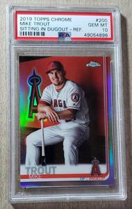 2019 Topps Chrome Image Variation Refractor Mike Trout PSA 10 Angels #200 海外 即決