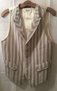 Vintage Paul Smith Men's Peak lapel striped spring vest Easter or Wedding size S 海外 即決