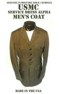 VGC MEN'S 37S USMC ALPHA COAT SERVICE DRESS A US MILITARY MARINE UNIFORM JACKET 海外 即決