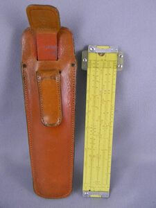 Pickett Model N600-ES 6" Metal Slide Rule w/ Leather Slip Case & Belt Clip 海外 即決