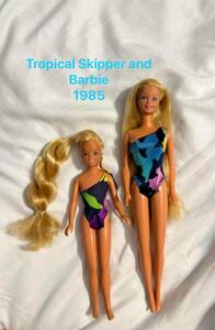 Tropical Barbie Set 1985 Barbie and Skipper 海外 即決