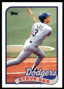 1989 Topps Baseball Trading Card #40 - STEVE SAX, Los Angeles Dodgers 海外 即決