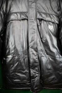 Vintage PHAT FARM Faux Leather Bomber Jacket with Faux Fur Size XL 海外 即決