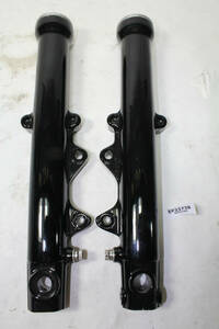 1999 down dual disc ADJUSTABLE fork legs sliders BLACK Sportster Dyna EPS23738 海外 即決