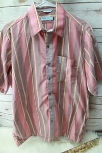 Rough Rider by Charagh Din Vintage 40 Italian Fit Pink Yellow Men's Shirt 海外 即決