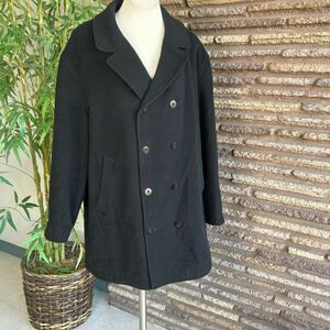 Originals by Evergreen Men's Black Wool Blend Double Breasted Peacoat 海外 即決