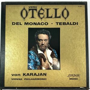 VERDI Otello Monaco/Tebaldi/Karajan 3LP London Mono Box Black Label Early 50's 海外 即決