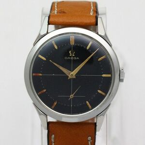 OMEGA cal 266 ref 2605-7 35mm Stainless Steel Black Sector Dial Wristwatch 1954 海外 即決