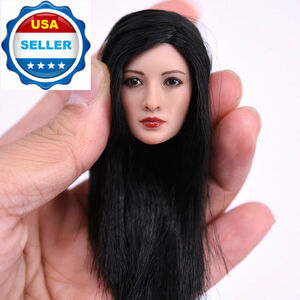 1/6 Asian Female Head Sculpt LONG BLACK Hair For PHICEN Figure SUNTAN Doll USA 海外 即決