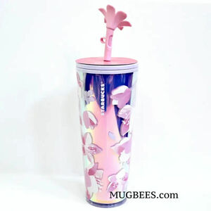 Starbucks 2024 Cherry Blossom with Flower Topper Acrylic Tumbler Venti 24 oz 海外 即決