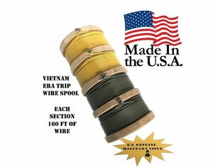 4 spools USGI Military Trip WireYellow OD Green ~150ft. Vietnam - New Old stock 海外 即決