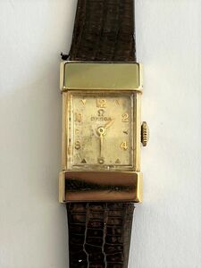 Vintage Omega 14k Yellow Gold Mechanical Manual Wind Leather Strap Ladies' Watch 海外 即決