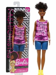 BARBIE Fashionistas #128 Doll Pink Camo Tank Top Good Vibes Only New 海外 即決