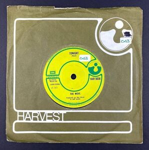 The Move Tonight UK Press HARVEST 7" 45-RPM Single Record HTF VG+ 海外 即決