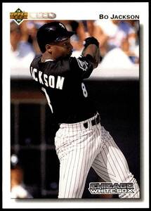 BO JACKSON 1992 Upper Deck Baseball #555 card Chicago WHITE SOX Sharp 海外 即決