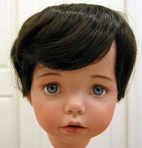 BABY DOLL WIG Dark Brown size 9-10 short straight hair for all types of dolls 海外 即決