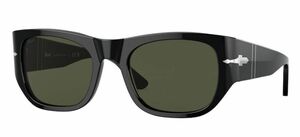 Persol 0PO3308S 95/31 Black/Green Square Unisex Sunglasses 海外 即決