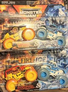 MONSTER JAM Fire and Ice Set Grave Digger El Toro Loco Max-D & Dragon Truck Lot 海外 即決