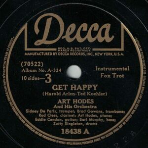 Art Hodes Orchestra 78 Get Happy / India /na D1 海外 即決