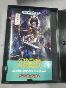 Arcus Odyssey (Sega Genesis, 1991) Tested/Working - CIB - Ex-Rental - Very Nice! 海外 即決