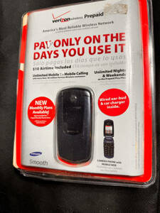 NEW Verizon Samsung Smooth Flip Cell Phone SCH-U350 Prepaid Phone - Blue - 2009 海外 即決