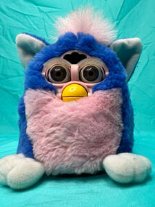 Furby Baby “Little Baby Blue” WORKS GREAT 1999 Pink & Blue w/Brown Eyes 海外 即決