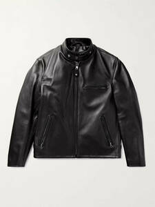 SCHOTT Classic Racer Slim-Fit Leather Biker Jacket 141MP SS22 Black Small 海外 即決