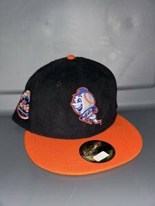 NEW ERA MENS NEW YORK METS MR MET 59FIFTY FITTED COOPERSTOWN CORDUROY HAT 7 1/8 海外 即決