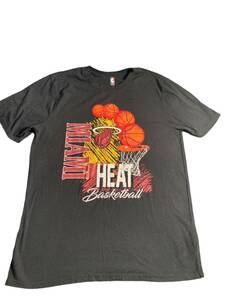 NBA Miami Heat T-Shirt Men's Large Black Athletic Performance Pullover Tee X 海外 即決