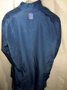 NEW PGA TOUR XXL Navy Poly 1/4 Zip Packable Windbreaker Jacket 海外 即決