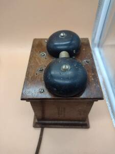 Western Electric Co. Telephone Ringer Box 1930’s? with cord, mandrel, wood box 海外 即決