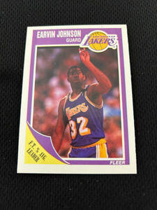 MAGIC JOHNSON 1989 FLEER LOS ANGELES LAKERS #77 BASKETBALL CARD ! 海外 即決