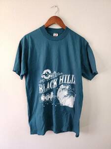 90s Vintage Jerzees Large L Black Hills Wolf Test Print Graphic T-Shirt VTG 海外 即決