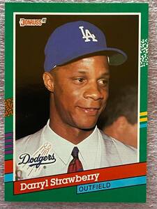 1991 Donruss #696 Darryl Strawberry Los Angeles Dodgers 海外 即決