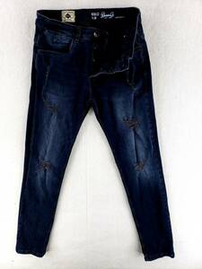 Denim Co. 30x32 Slim Fit Jeans Stretch Denim Dark Wash Button Fly Skinny Modern 海外 即決