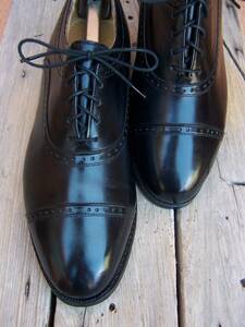 JOHNSTON MURPHY Mens Dress Shoes Black Leather Cap Toe Lace Up Oxfords Size 8.5D 海外 即決